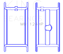 King General Motors BIG BLOCK 369-502 GEN IV, V, VI - FLANGED BRG Main Bearing Set - MB1124HP