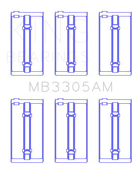 King Engine Bearings Datsun J15/(Size +0.50mm) Main Bearing Set - MB3305AM1.5