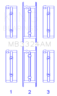 King Engine Bearings Subaru 1800Cc 1980 On (Size +0.25mm) Main Bearing Set - MB3324AM0.25