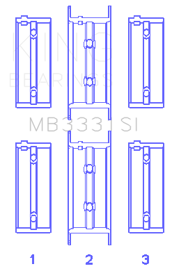 King Engine Bearings Subaru 1300/1600 (Size +0.25mm) Main Bearing Set - MB3331SI0.25