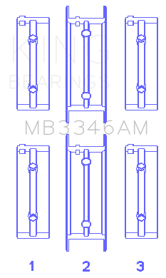 King Engine Bearings Subaru 1800Cc 1980 On (Size +0.50mm) Main Bearing Set - MB3346AM0.5