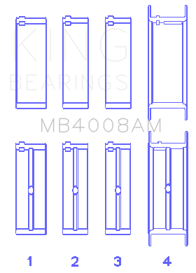 King Nissan VG20E/VG20DET V6 (Size STD) Main Bearing Set - MB4008AM