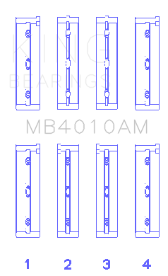 King Engine Bearings Isuzu 6Vd1 (Size +0.25mm) Main Bearing Set - MB4010AM0.25