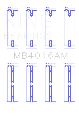 King Mitsubishi 181CI 3.0L 6G72 V6 (Size +0.75) Main Bearing Set - MB4016AM0.75