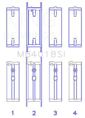 King Holden 231 (3800) V6 (Size STD) Main Bearing Set - MB4018SI