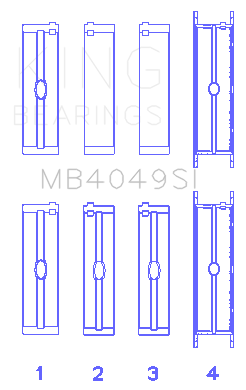 King Engine Bearings Opel C25Xa/X25Xa (Size +0.75mm) Main Bearing Set - MB4049SI0.75