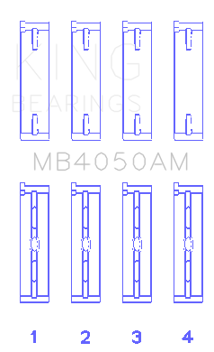King Engine Bearings Mitsubishi 6G74 (Size +1.0mm) Main Bearing Set - MB4050AM1.0