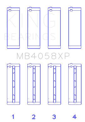 King Nissan VQ35DE (Size STD) Performance Main Bearing Set - MB4058XP