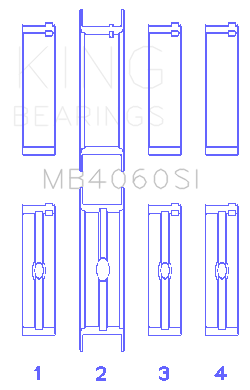 King Engine Bearings Chrysler CAravan 201Ci V6 Ohv (Size +1.0mm) Main Bearing Set - MB4060SI1.0