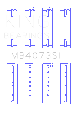 King Engine Bearings Audi Acz/Aah/Ack. Aej/Asn (Size +0.50mm) Main Bearing Set - MB4073SI0.5