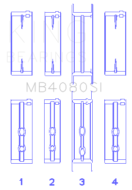 King Engine Bearings Gmc 2.8L/3.4L V6 173Ci/207Ci (Size +0.75mm) Main Bearing Set - MB4080SI0.75