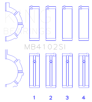 King Engine Bearings Chrysler 226 (3.7L) (Size +1.0mm) Main Bearing Set - MB4102SI1.0