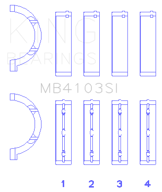 King Engine Bearings Chrysler 197 (Size +1.0mm) Main Bearing Set - MB4103SI1.0