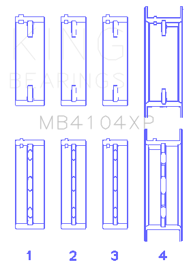 King Nissan VG30DE/VG30DETT (Size +.025) Performance Main Bearing Set - MB4104XP.026