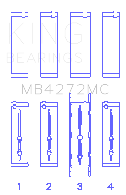 King Engine Bearings HolDEn Alloytec 175/190 (Size +0.50mm) Main Bearing Set - MB4272MC0.5