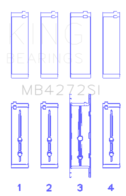 King Engine Bearings HolDEn Alloytec 175/190 (Size +0.25mm) Main Bearing Set - MB4272SI0.25