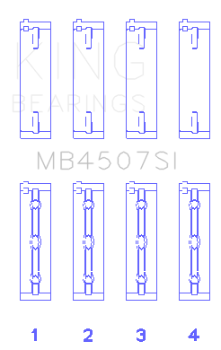 King Engine Bearings Suzuki H25A H27A (Size +0.25mm) Main Bearing Set - MB4507SI0.25