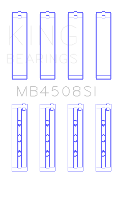 King Engine Bearings Honda J30/J35 (Size +0.75mm) Main Bearing Set - MB4508SI0.75