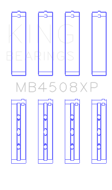 King Honda J30 / J35 (Size +0.25mm) Tri Metal Main Bearing Set - MB4508XP0.25