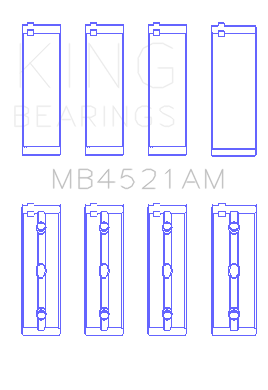King Mercedes Benz M 272.911 / M 272.920 (Size 0.5) Crankshaft Main Bearing Set - MB4521AM0.5