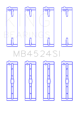King Nissan VR38DETT / VQ35HR / VQ37HR (Size +0.50mm) Crankshaft Main Bearing Set (Set of 4) - MB4524SI0.5