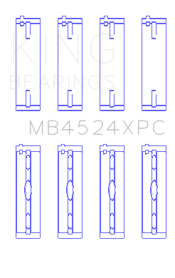 King Nissan VR38DETT (Size STD) pMaxKote Performance Main Bearing Set - MB4524XPC