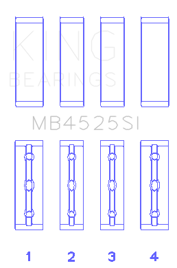 King Engine Bearings Toyota 2Gr-Fe (Size +0.75mm) Main Bearing Set - MB4525SI0.75