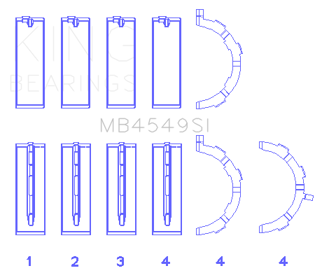 King Engine Bearings Ford Ecoboost 3.5L V6 (Size +0.75mm) Main Bearing Set - MB4549SI0.75
