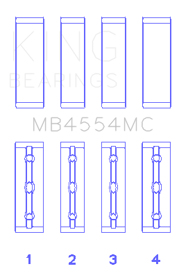 King Toyota 22GR-FE (Size 0.05) Main Bearing Set - MB4554MC0.5