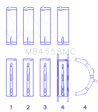 King Ford Ecoboost 2.7L V6 Main Bearing Set - MB4558MC