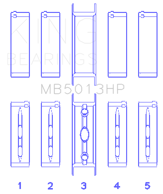 King GMC LS1 / LS6 / LS3 (Size STDX) Bi-Metal Performance Main Bearing Set - MB5013HPSTDX