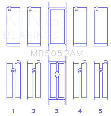 King Chrysler/Mitsubishi 122ci 2.0L (Size STD) Main Bearing Set - MB5052AM