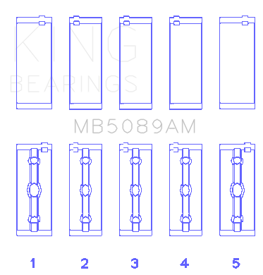 King Engine Bearings Toyota 1Rz (Size +1.0mm) Main Bearing Set - MB5089AM1.0