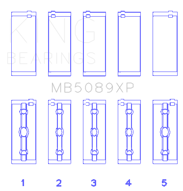 King Engine Bearings Toyota 1Rz/2Rz/3Rz (Size +0.50mm) Main Bearing Set - MB5089XP0.5