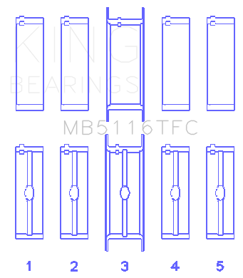 King Chrysler 426Ci/ 440Ci V8 OHV (Top Fuel) Main Bearing Set - MB5116TFC