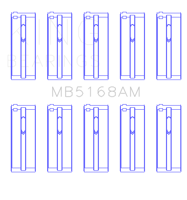King Engine Bearings Honda F22B/H22A (Size +0.75mm) Main Bearing Set - MB5168AM0.75