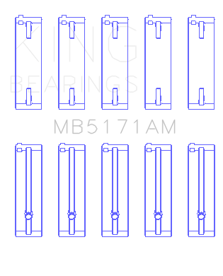 King Mazda FS-DE L4/FP L4/FS L4  DOHC 16 Valve  (Size +0.5) Main Bearing Set - MB5171AM0.5