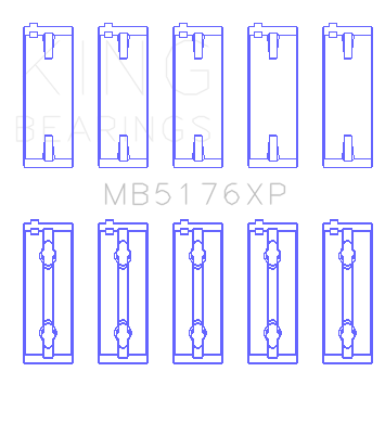 King Mitsubishi 4G91/4G92/4G93 16V (Size STD) XP - Series Performance Main Bearing Set - MB5176XP