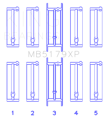 King Engine Bearings Opel C20Xe/X18Xe/X22Xe (Size +0.50mm) Main Bearing Set - MB5179XP0.5