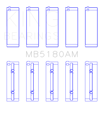 King Engine Bearings Renault R9/R11 (Size +0.75mm) Main Bearing Set - MB5180AM0.75