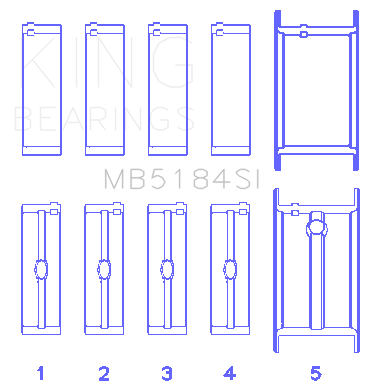 King GM 262/302/327/350 (Size .030) Main Bearing Set - MB5184SI030