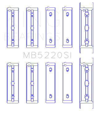 King Engine Bearings Subaru Ej20/Ej22/Ej25 (Incl. Turbo) (Size +0.50mm) Main Bearing Set - MB5220SI1.5