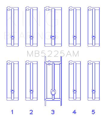 King Engine Bearings Mazda 626 F8 (Size +0.50mm) Main Bearing Set - MB5225AM0.5