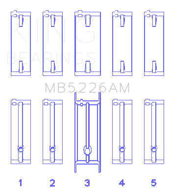 King Engine Bearings Mazda 626 F8 (Size +1.0mm) Main Bearing Set - MB5226AM1.0