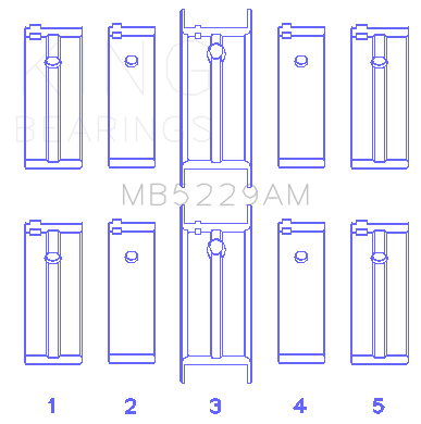 King Engine Bearings Nissan Datsun A12/(Size +0.25mm) Main Bearing Set - MB5229AM0.25