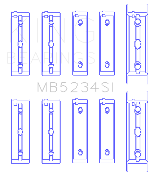 King Subaru EJ20/EJ22/EJ25 (Size STD) Performance Main Bearing Set - MB5234SI