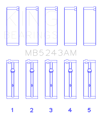 King Nissan SR20DE (Size STD) Performance Main Bearing Set - MB5243AM