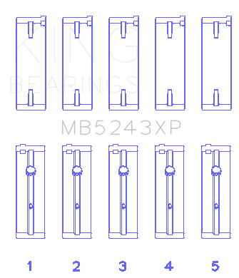 King Engine Bearings Nissan Sr20DE (Size +.026mm) Main Bearing Set - MB5243XP.026