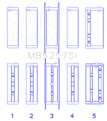 King Engine Bearings General Motors 379/V8 Ohv (Size STDX) Main Bearing Set - MB5257SISTDX