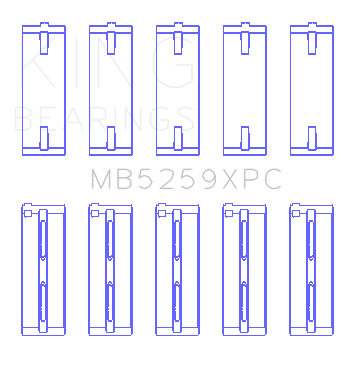 King Honda A-Series/B-Series/K-Series (Size .026) pMaxKote Performance Main Bearing Set - MB5259XPC.026